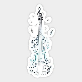 Blue Violin with Notes Sticker